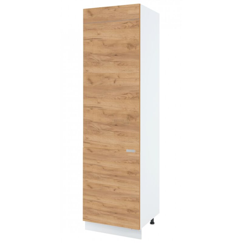 Cuisineandcie - Colonne de cuisine pour réfrigérateur encastrable Bellissi Chene 3 portes L 60 cm | Type de poignee: Porte avec poignée integrée