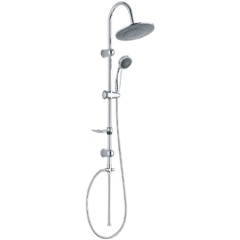 Colonne de douche 5 jets mode'le Duo combine' coulissant et coulissant tringle 95 x 2 cm tringle de douche chrome'e