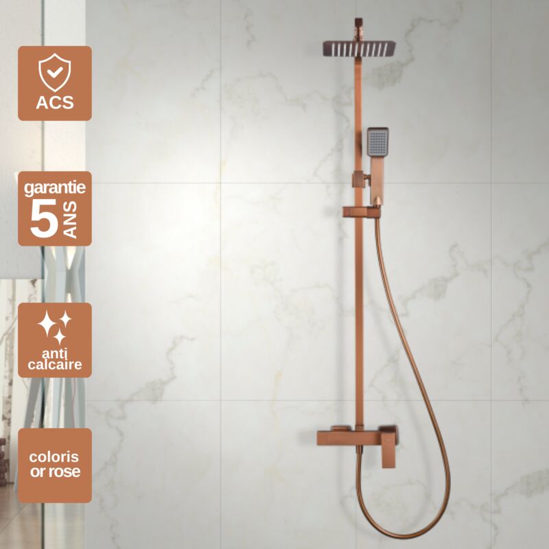 Imex Products - Colonne de Douche anti-calcaire Or Rose imex pisa BDP048/ORC