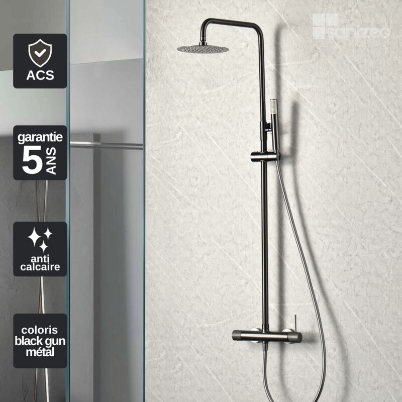 Imex Products - Colonne de Douche anti-calcaire Black Gun Métal imex line BDD038/BGM