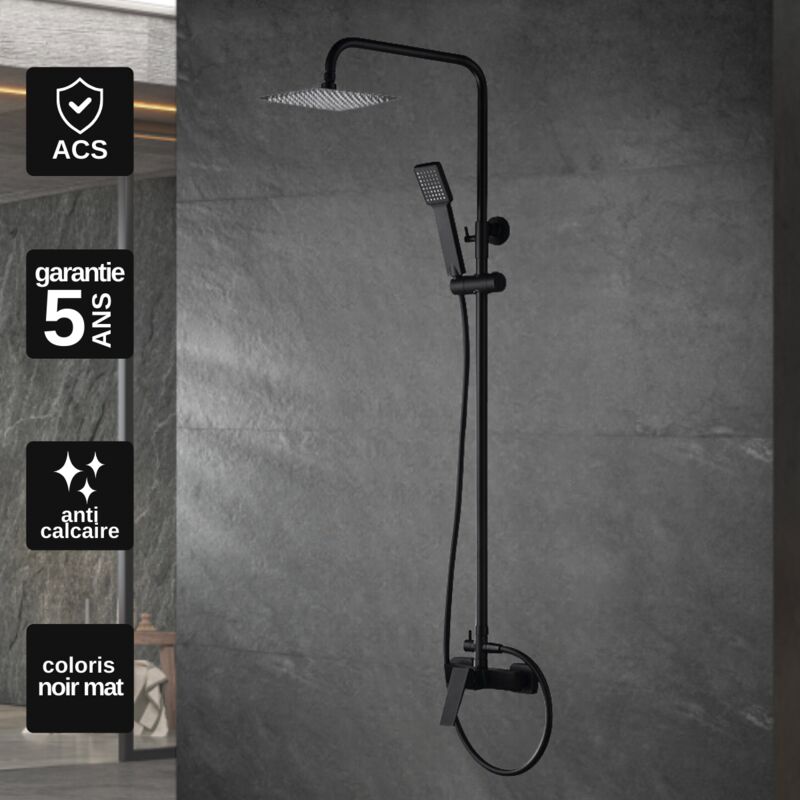 Imex Products - Colonne de Douche anti-calcaire Noir Mat imex art BDAR025/NG