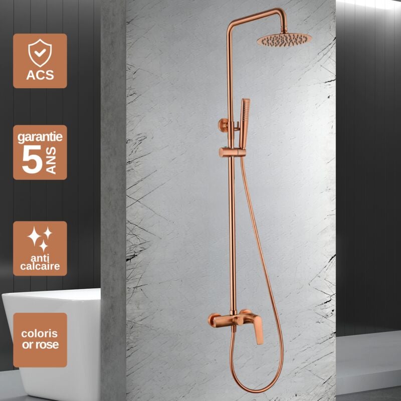 Imex Products - Colonne de Douche anti-calcaire Or Rose imex delos BDD055/ORC