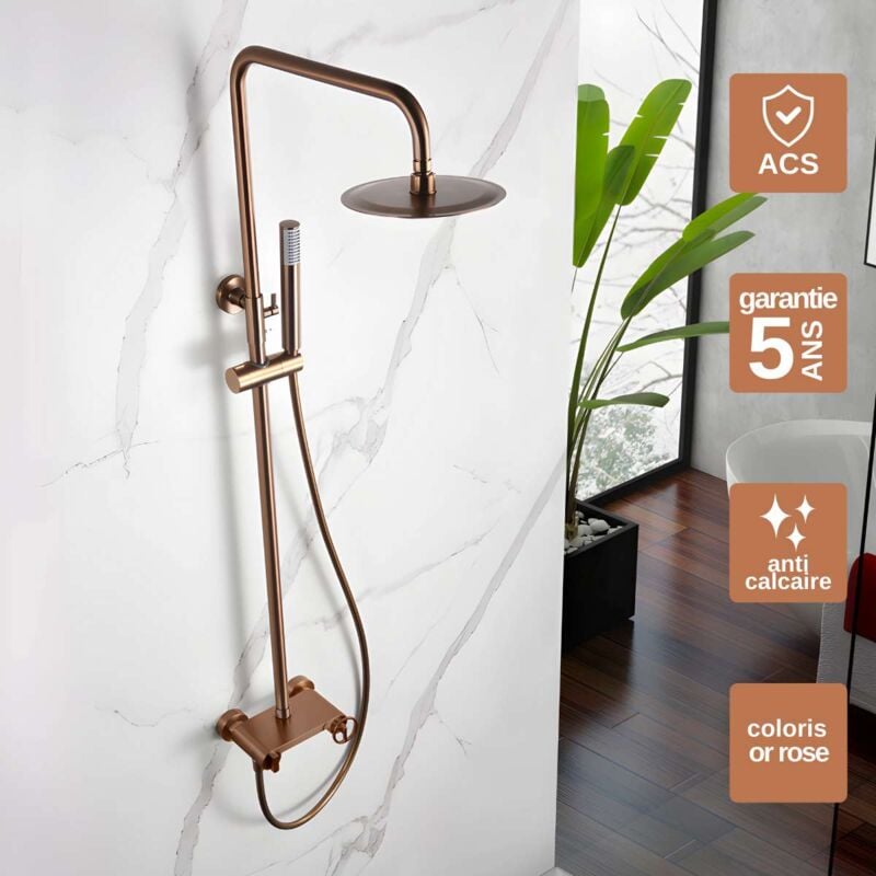 Imex Products - Colonne de Douche anti-calcaire Or Rose Brossé imex olimpo BDC033/ORC