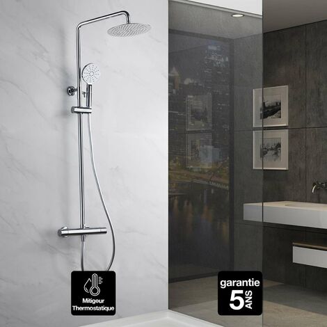Colonne de Douche anti-calcaire Thermostatique Chrome IMEX AMSTERDAM GTAM015