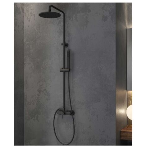 Colonne de douche ARTEMIS avec douchette en inox noir 119cm