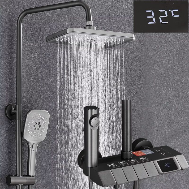 Zamery - Colonne de Douche avec 4 Fonctions avec lcd Affichage Température d'Eau- Ensemble de Douche Montage Mural Système de Douche avec 29cm 19cm