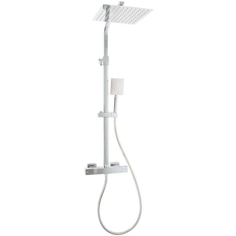Colonne de douche avec mitigeur thermostatique carré