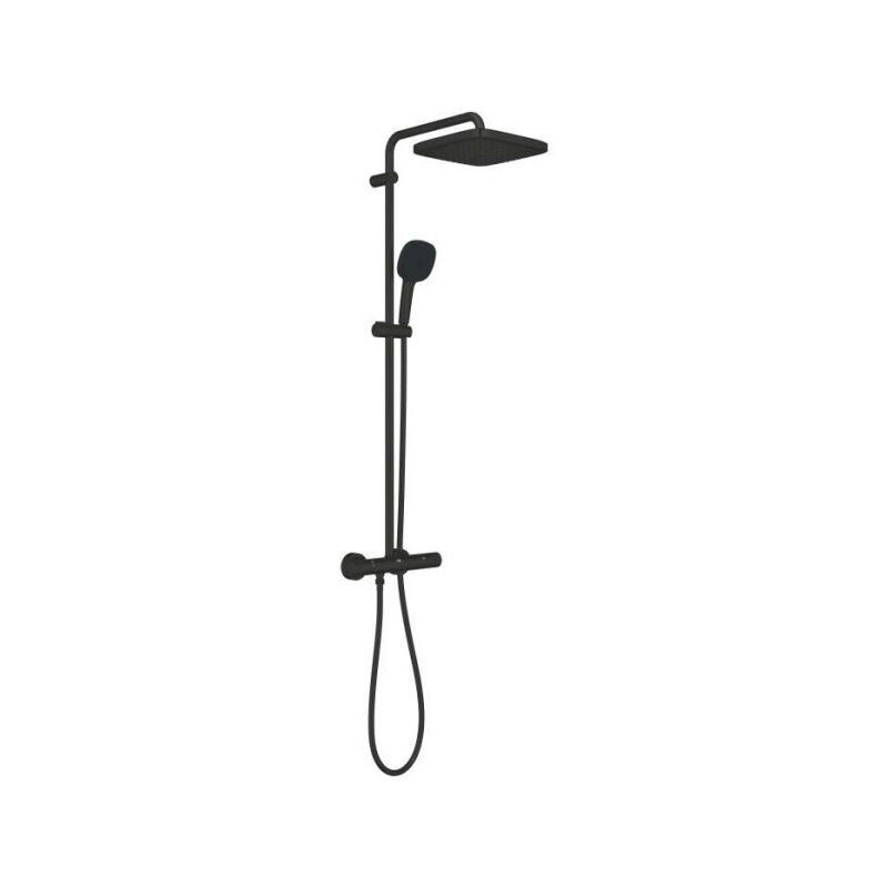 Colonne de douche avec mitigeur thermostatique - Economie d'eau Grohe Vitalio Comfort 250 - Noir Mat - 266962431