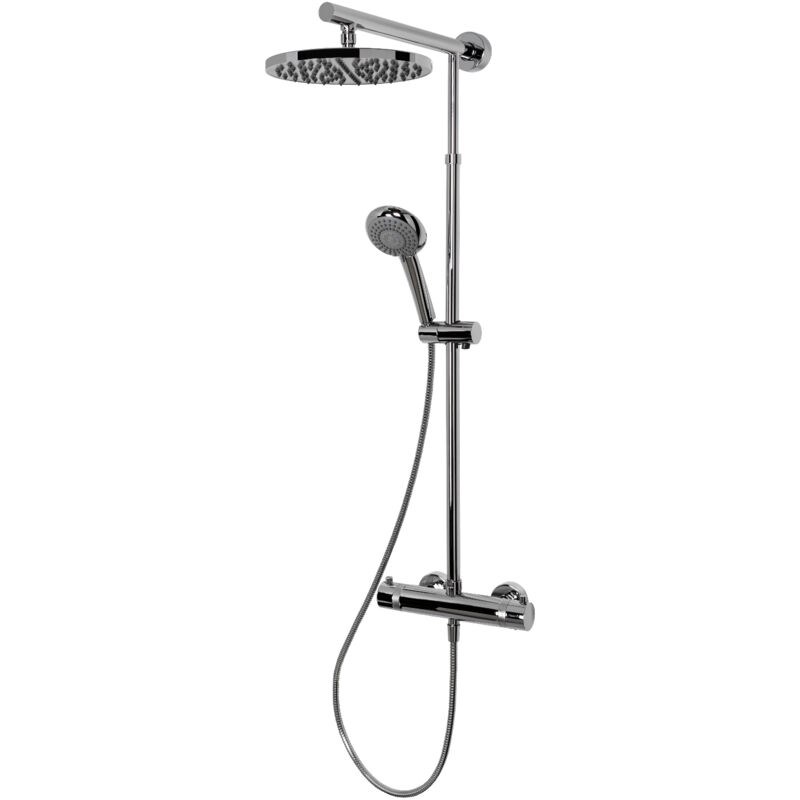 Jamais utilisé ] - Colonne de douche avec thermostat intégré, 42 x 92 cm, Rain i Schulte douchette à main ronde, pommeau rond orientable, aspect