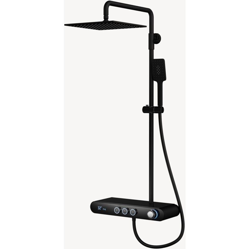 Colonne de douche & bain avec tablette Noir - Tabarca