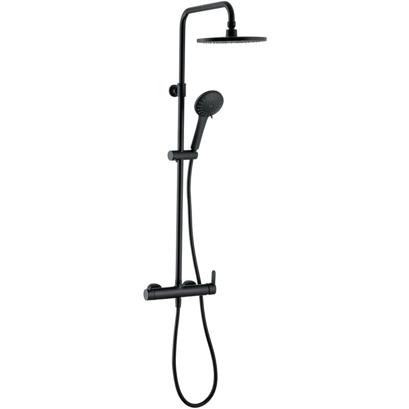 Colonne de douche avec mitigeur mécanique Black Roma Touch 5 jets Wirquin 60722892, noir