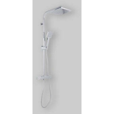 Colonne de douche carrée avec mitigeur thermostatique douche de tête et douchette à main en abs 1 jet