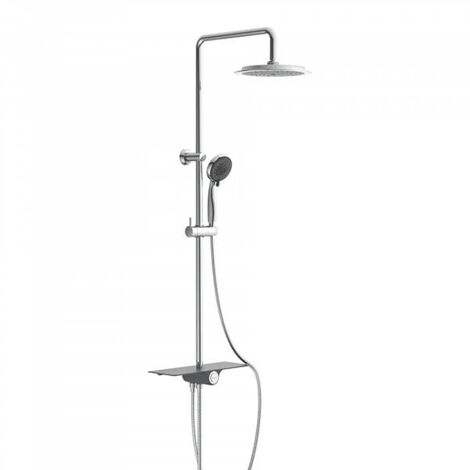 Colonne de douche - Chromé/Anthracite - Sans robinet - Avec tablette - 60501