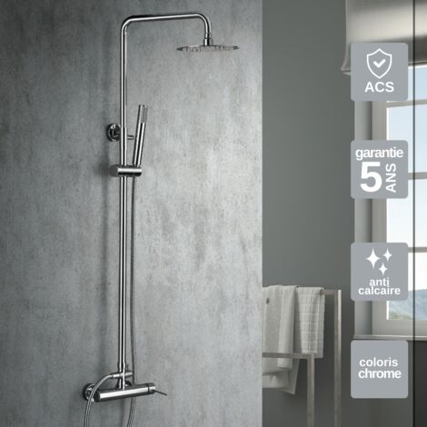 Colonne de Douche chromé anti-calcaire - Design Moderne et Économie d'eau - Kit Complet MILOS IMEX