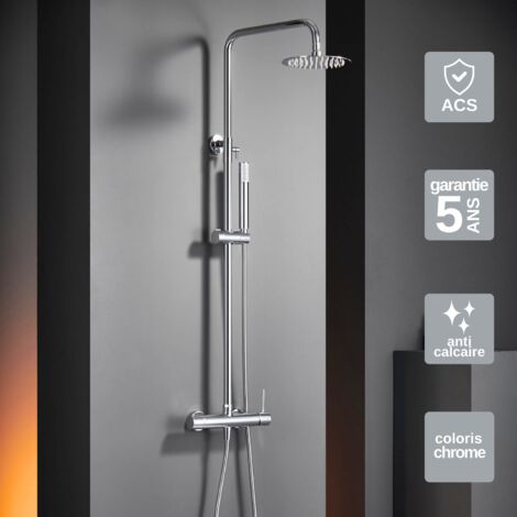 Colonne de Douche chromé anti-calcaire - Design Moderne et Économie d'eau - Kit Complet MONZA IMEX