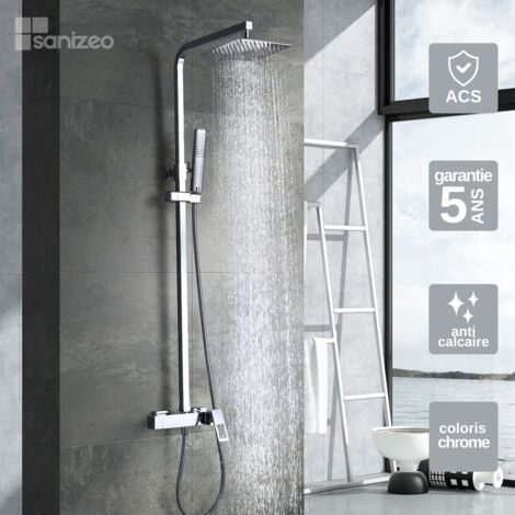Colonne de Douche chromé anti-calcaire - Design Moderne et Économie d'eau - Kit Complet SUECIA IMEX