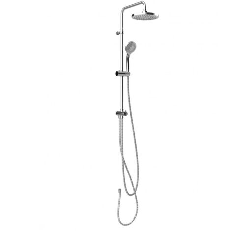 Colonne de douche Chromé rénovation avec douche de tête ronde en ABS Ø200 mm - T20003RP200