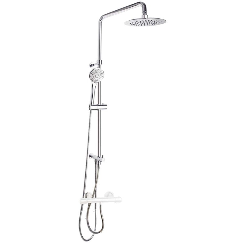 Colonne de douche Chromé rénovation avec douche de tête ronde en abs Ø240 mm - T20002RP240