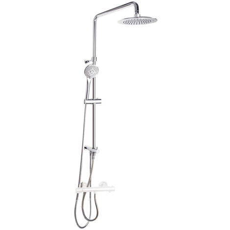 Colonne de douche Chromé rénovation avec douche de tête ronde en ABS Ø240 mm - T20002RP240