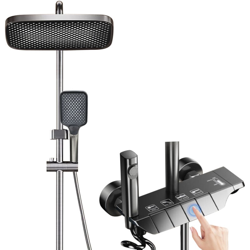 Colonne de Douche Colonne Douche Réglable pour Salle de bain Système de Douche Chromé Esemble de Douche pour baignoire