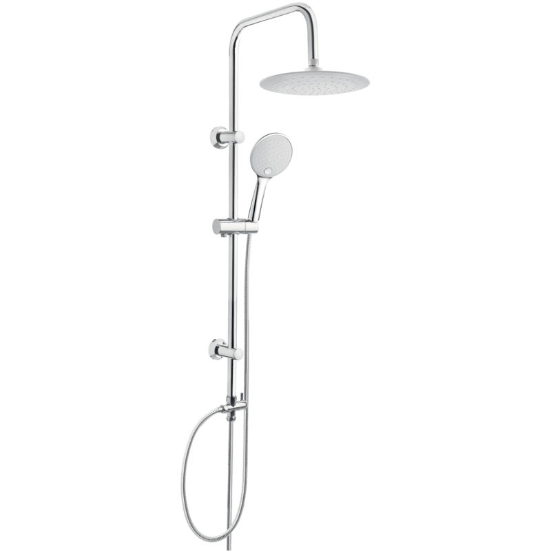 Fins blanches Colonne de douche pluie acier inoxydable chromé douche ensemble