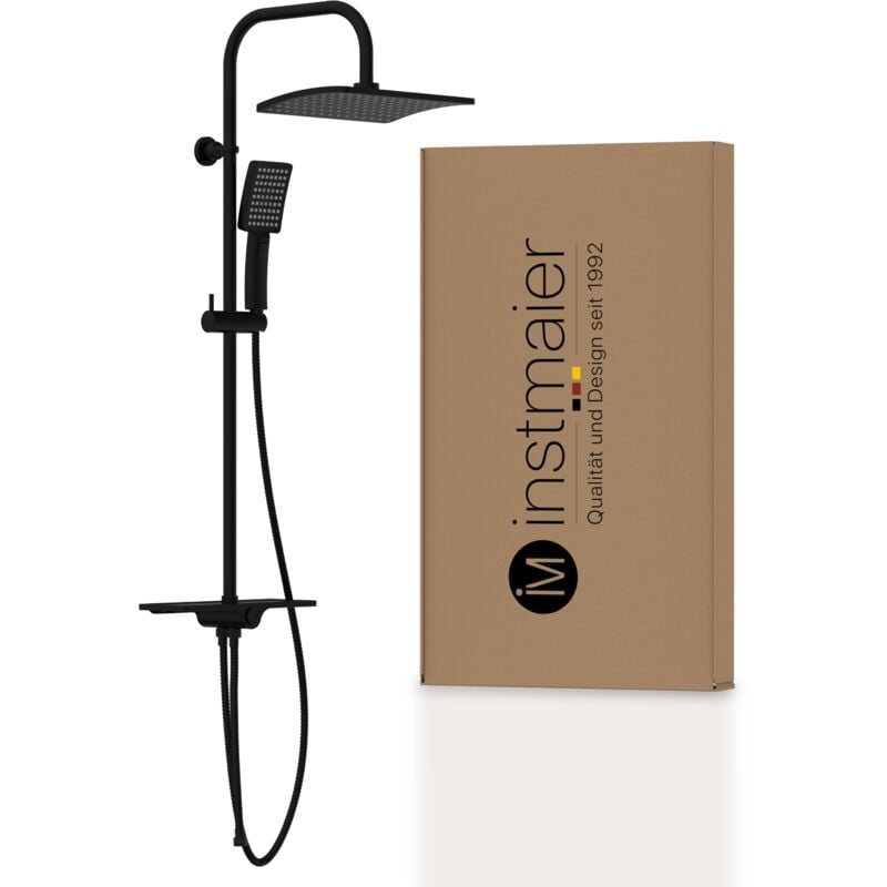 Colonne de douche DS4 noir mat avec pommeau de douche effet pluie