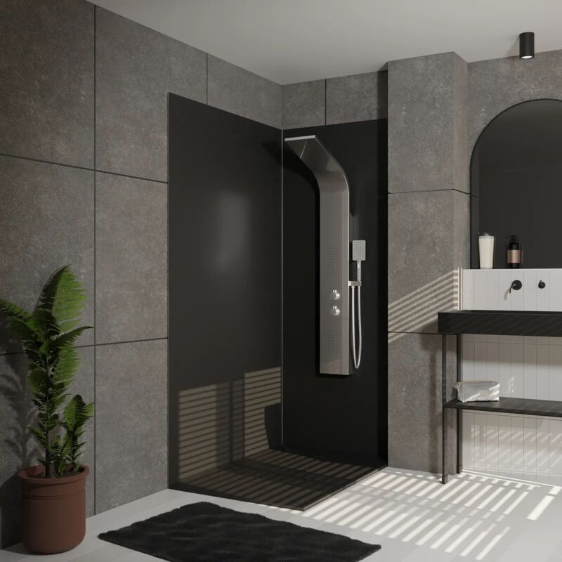 Colonne de douche Effet Pluie - 140x20cm - Acier inoxydable Chrome brossé