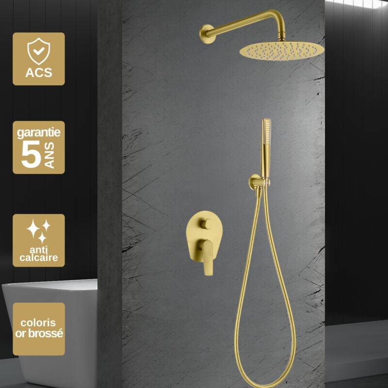 Imex Products - Colonne de Douche Encastrée anti-calcaire Or Brossé imex delos GPD055/OC