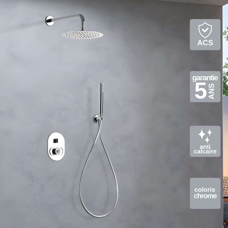 Colonne de Douche Encastrée anti-calcaire Chrome IMEX OLIMPO GPC033