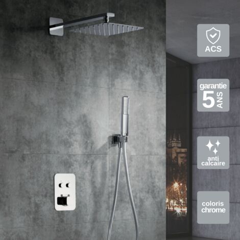 Colonne de Douche Encastrée avec Mitigeur Thermostatique chromé anti-calcaire - Design Moderne - MADEIRA IMEX