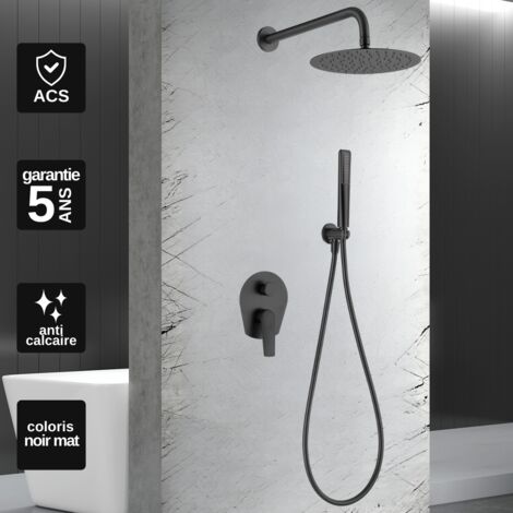 Colonne de Douche Encastrée noir mat anti-calcaire - Design Moderne et Économie d'eau - Kit Complet DELOS IMEX