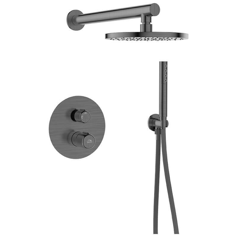 Otitec - Colonne de douche encastrée Pretto, avec set, Couleur: Graphite