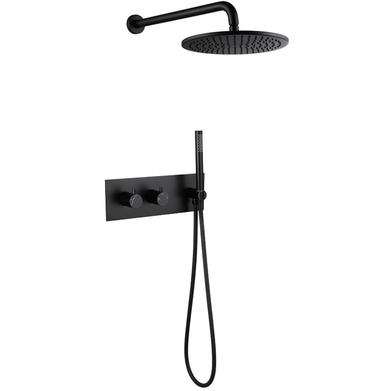 Colonne de douche encastrée thermostatique corposa noir mat