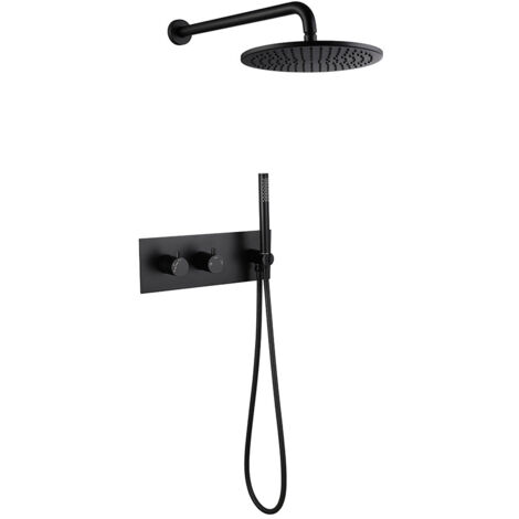Colonne de douche encastrée thermostatique CORPOSA noir mat