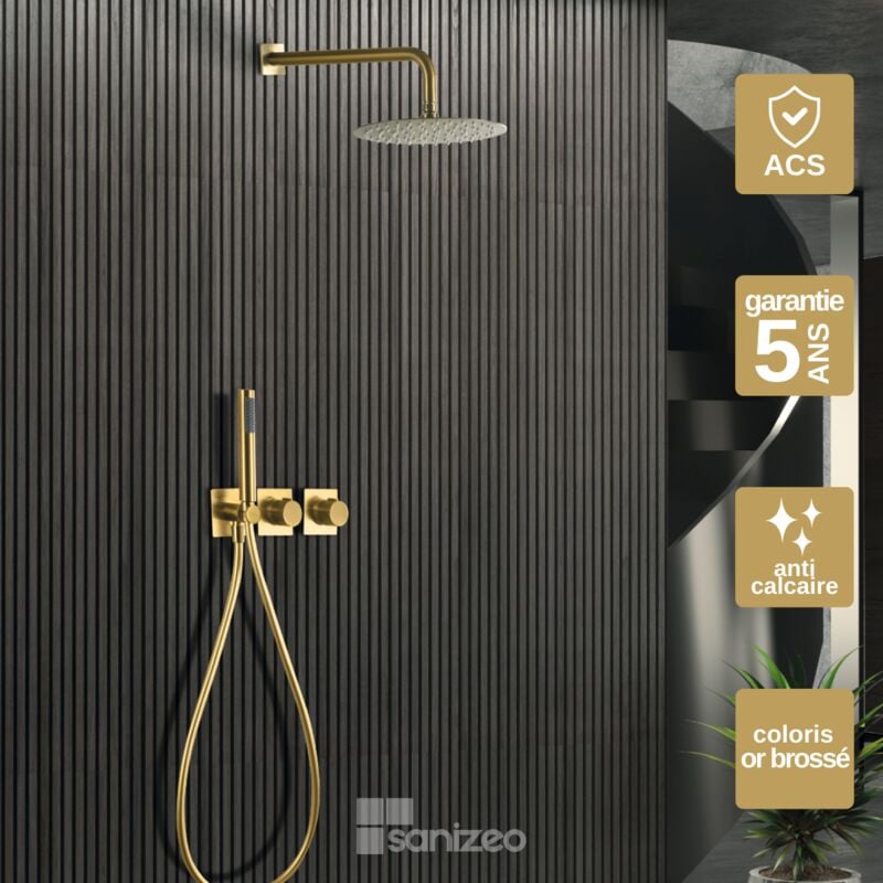 Imex Products - Colonne de Douche Encastrée Thermostatique Or Brossé imex tibet GTT054/OC