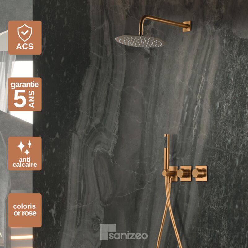 Imex Products - Colonne de Douche Encastrée Thermostatique Or Rose imex tibet GTT054/ORC