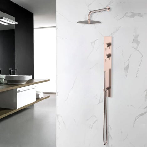 BELLEGNO Colonne de douche encastrée thermostatique PURA cuivre brossé