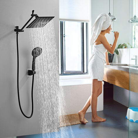 Colonne de douche noire LED relevable pour salle de bains