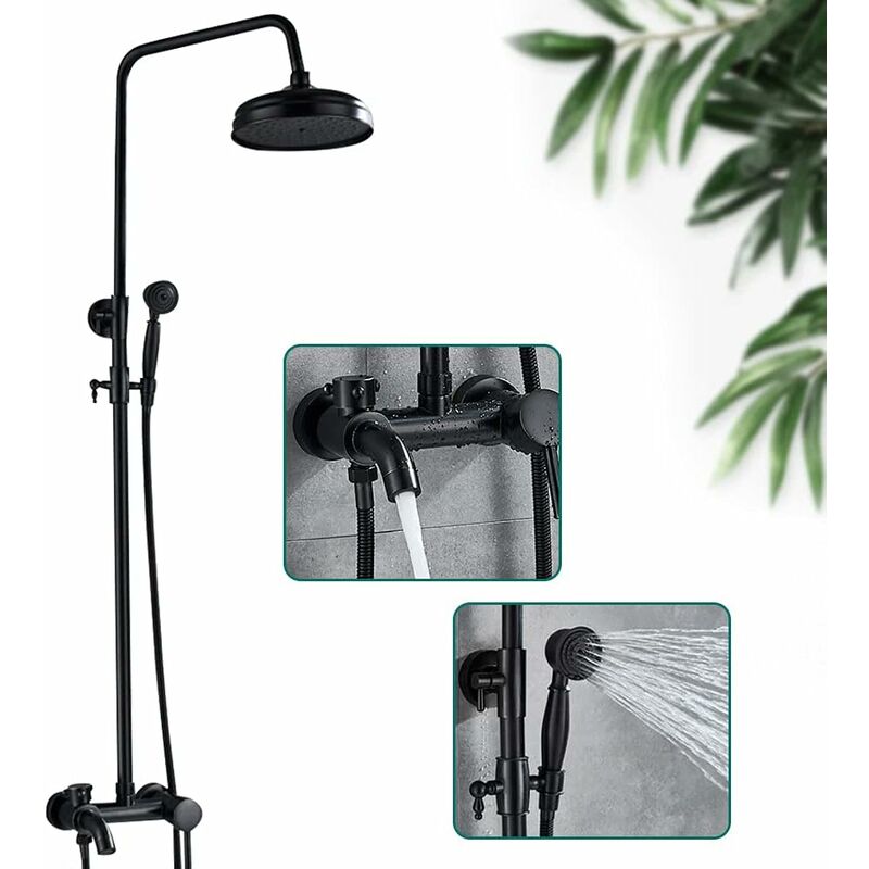 Colonne de Douche Ensemble de Douche Thermostatique avec Mitigeur Robinets de douche Hauteur Réglable avec Douchette Douche et Mitigeur Douche Tête