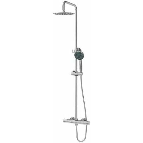 Colonne de douche Eros avec thermostat rond, tuyau rond et pomme de douche ronde extra plate