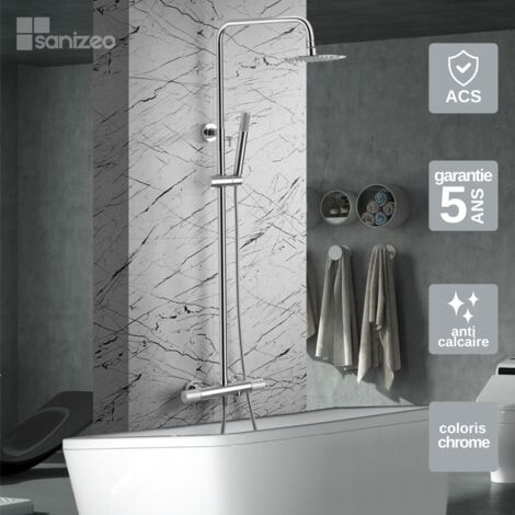 Colonne de Douche et Baignoire Thermostatique chromé anti-calcaire - Design Moderne - LINE IMEX