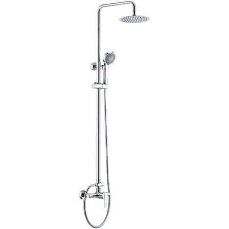 Colonne de douche extensible 88-125 CM - Kit de douche - Barre de douche monocommande avec pomme de douche Felxo argent BDR001