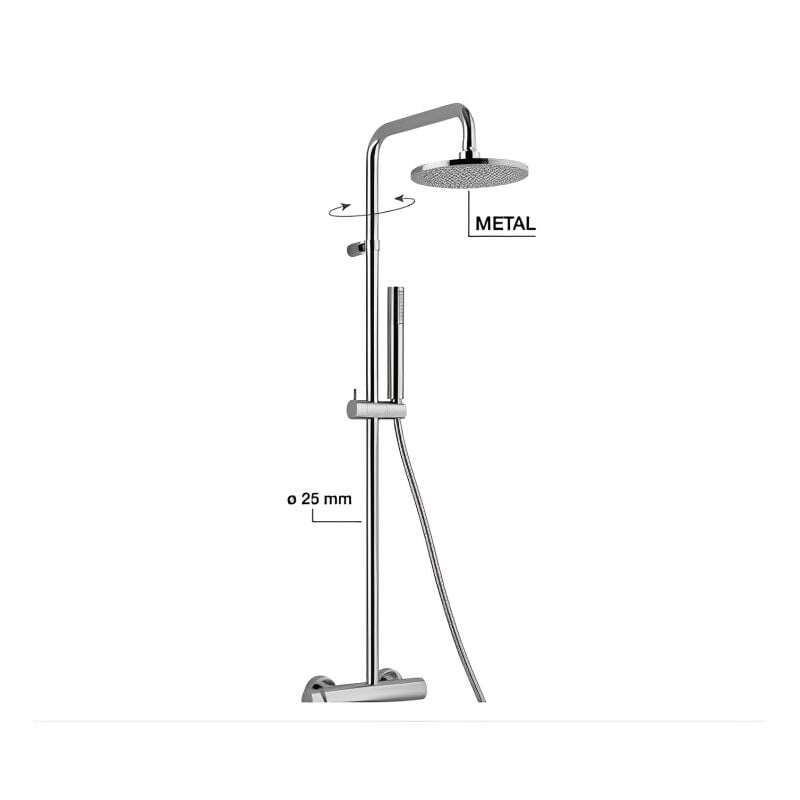 Alpi Rubinetterie - Colonne de douche extérieure en laiton chromé - Alpi Blue