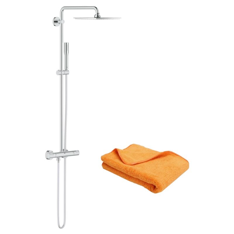 Colonne de douche Grohe avec mitigeur thermostatique Vitalio Joy Système 230 + microfibre
