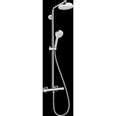 Colonne de douche thermostatique HANSGROHE Crometta 160 blanc et chromée + nettoyant Briochin