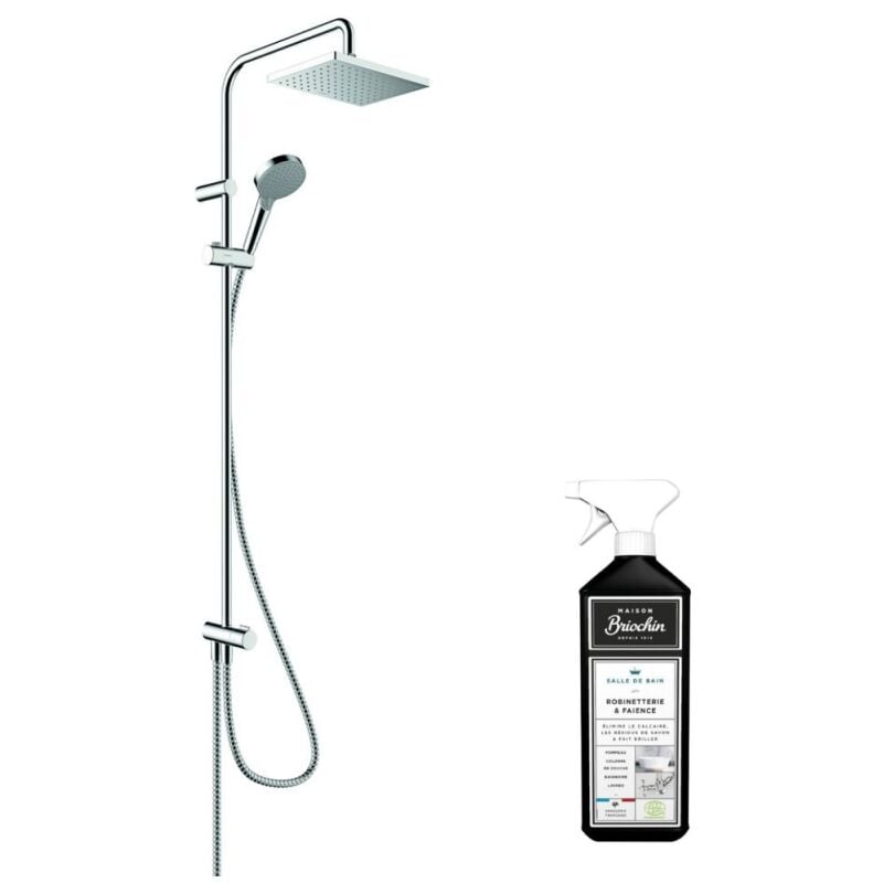 Colonne de douche Hansgrohe Vernis Shape 230 Reno EcoSmart chromée + nettoyant Briochin