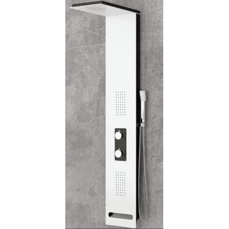 Colonne de douche hydromassante BIANCO NERO en aluminium 148 cm