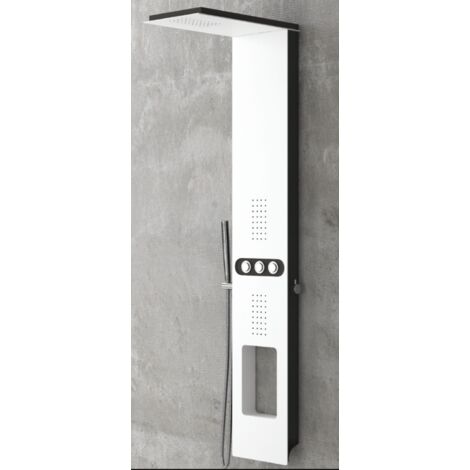 Colonne de douche hydromassante BIANCO NERO TOUCH en aluminium 148 cm