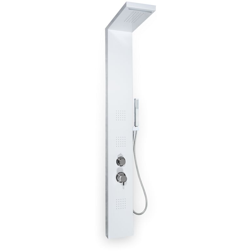 Colonne de douche hydromassante blanc mat en aluminium verni mod. manhattan white