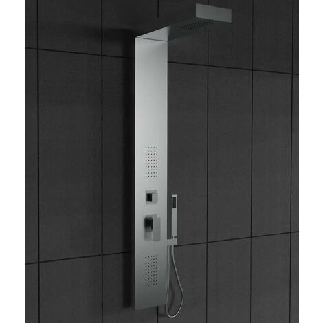 Colonne de douche hydromassante en acier inoxydable poli